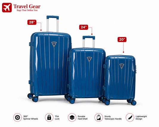 Leaves King Premium 360° Spinner Luggage with TSA Lock & Expandable Zippers – Unbreakable Polypropylene Travel Suitcase