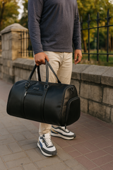 The Premium Travel Gear Leather Garment Duffle – Elegant Weekender & Suit Carrier
