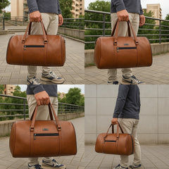The Premium Travel Gear Leather Garment Duffle – Elegant Weekender & Suit Carrier