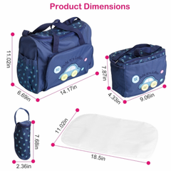 Baby Diaper Bags and Nappy bags for Mother with large capacity Mother handbag with Multi Pockets and Flexible Compartments,(Pack Of 4 Navy Blue-1)