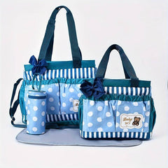 4in1 Polka Dots Baby Bag – Blue high quality waterproof diaper bags