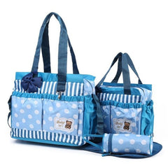 4in1 Polka Dots Baby Bag – Blue high quality waterproof diaper bags