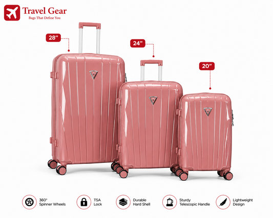 Leaves King Premium 360° Spinner Luggage with TSA Lock & Expandable Zippers – Unbreakable Polypropylene Travel Suitcase