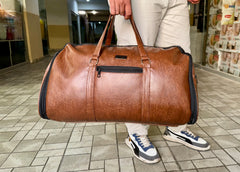 The Premium Travel Gear Leather Garment Duffle – Elegant Weekender & Suit Carrier