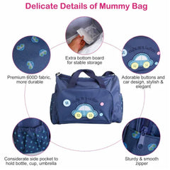 Baby Diaper Bags and Nappy bags for Mother with large capacity Mother handbag with Multi Pockets and Flexible Compartments,(Pack Of 4 Navy Blue-1)