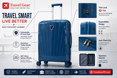 Leaves King Premium 360° Spinner Luggage with TSA Lock & Expandable Zippers – Unbreakable Polypropylene Travel Suitcase